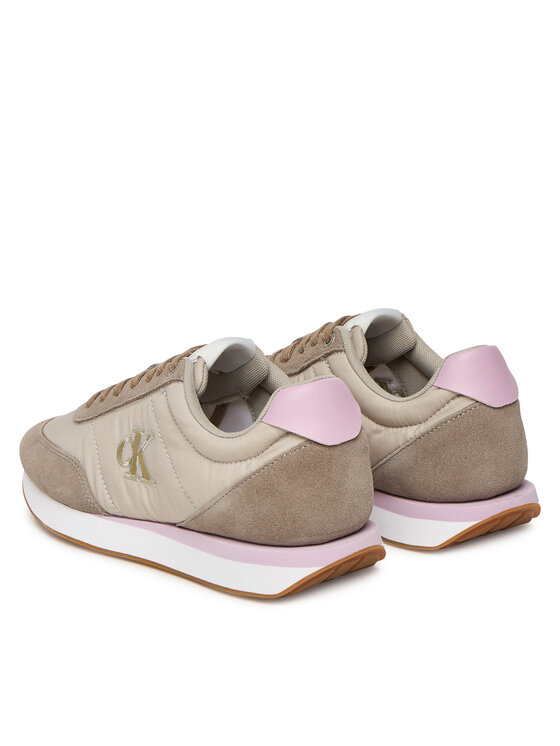 Calvin Klein Sneakersy Calvin Klein Retro Runner Lace Up Nylon Mg YW0YW01990 Kaki