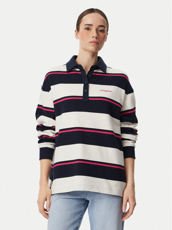 Tommy Jeans Tommy Jeans Polo Script Rugby DW0DW23303 Azul marino Relaxed Fit