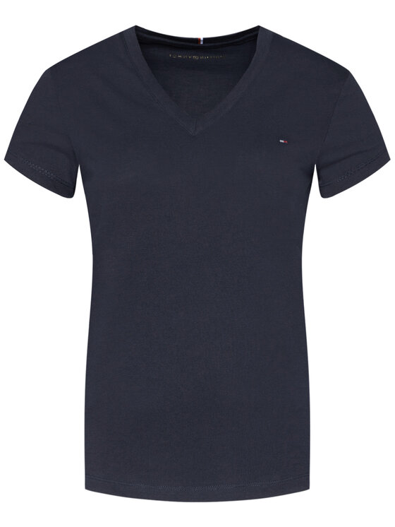 Tommy Hilfiger Tommy Hilfiger T-Shirt Heritage V-Neck Tee WW0WW24969 Σκούρο μπλε Regular Fit