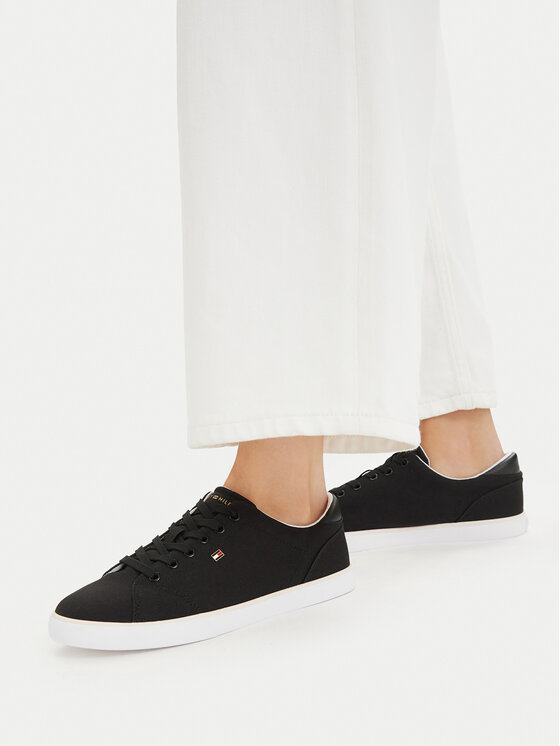 Tommy Hilfiger Kedai Tommy Hilfiger Th Low Profile Vulc Canvas FW0FW09102 Juoda