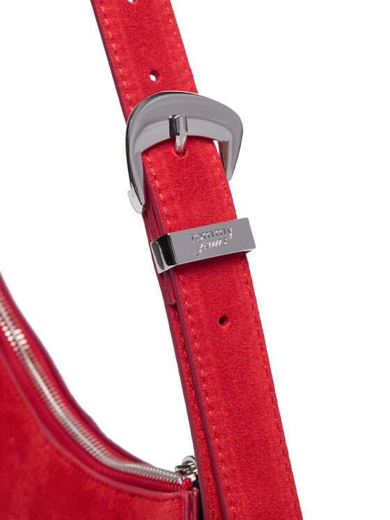 Tommy Jeans Дамска чанта Tommy Jeans Tjw Slouchy Suede Shoulder Bag AW0AW18859 Червен