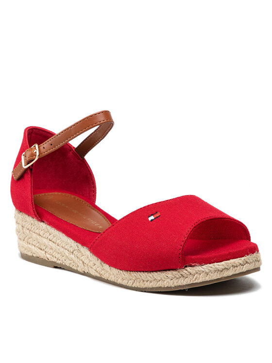 Tommy Hilfiger Espadrilės Tommy Hilfiger Rope Wedge Sandal T3A7-32185-0048 S Raudona