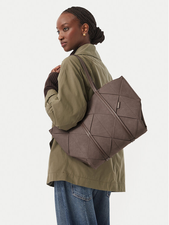Calvin Klein Torebka Calvin Klein Woven Sueded Carryall LV04F3695G Brązowy