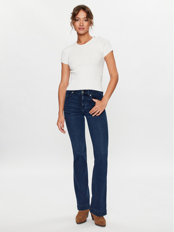Liu Jo Liu Jo Majica CF3204 MS99E Bela Slim Fit