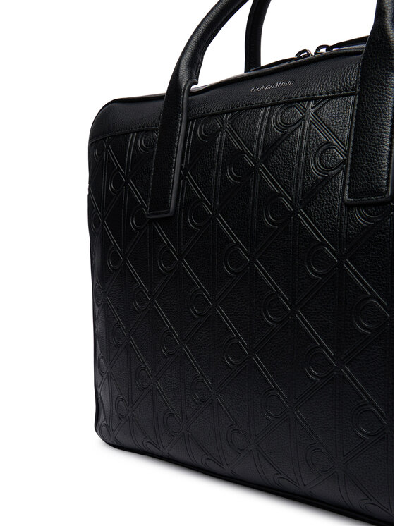 Calvin Klein Aktówka Calvin Klein Emblem Aop Deboss LV04D3561G Czarny