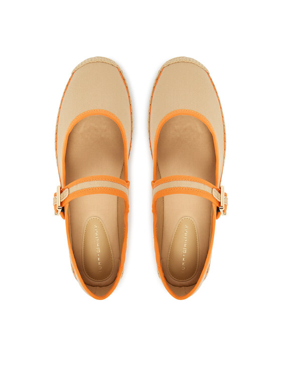Tommy Hilfiger Espadryle Tommy Hilfiger Buckle Maryjane Espadrille FW0FW09239 Beżowy