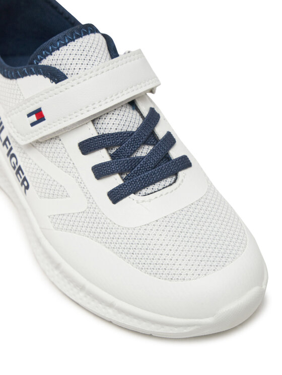 Tommy Hilfiger Snīkeri Tommy Hilfiger Low Cut Lace-Up/Velcro Sneaker T1B9-33868-1756 S Balts