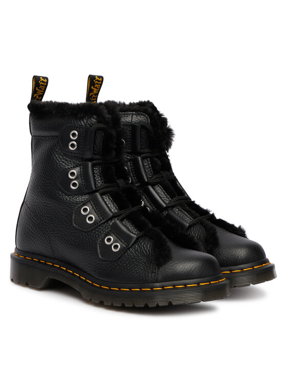 Dr. Martens Trappers Dr. Martens 1460 Faux Fur Lined DM31876001 Negru