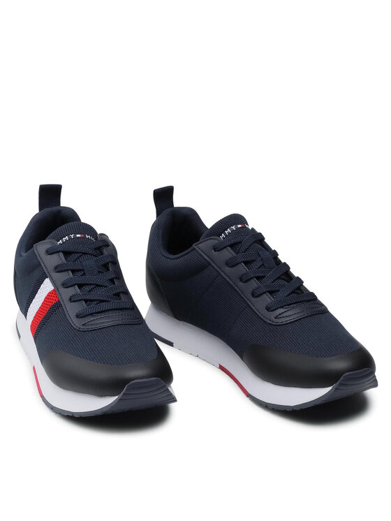 Tommy Hilfiger Zapatillas Tommy Hilfiger Retro Knit Stripes Runner FM0FM03610 Azul marino