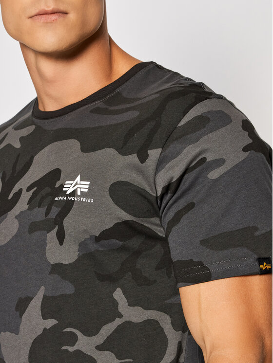 Alpha Industries Alpha Industries Marškinėliai Backprint T Camo 128507C Juoda Regular Fit