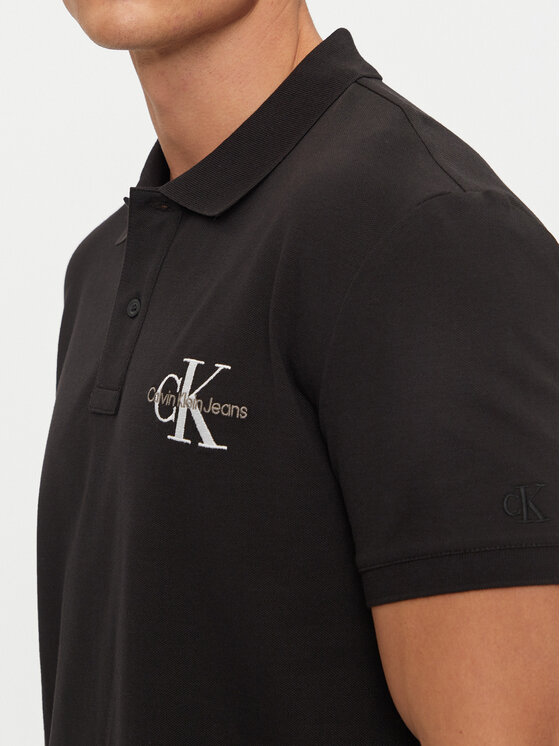 Calvin Klein Jeans Calvin Klein Jeans Polo marškinėliai Monologo J30J325664 Juoda Regular Fit
