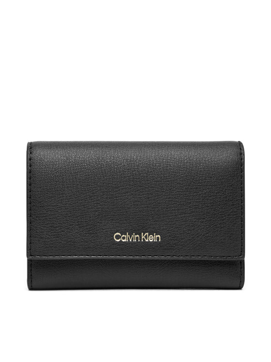 Calvin Klein Portofel Calvin Klein Foil Logo Trifold W/ Zip Pocket LV04F1117G Negru