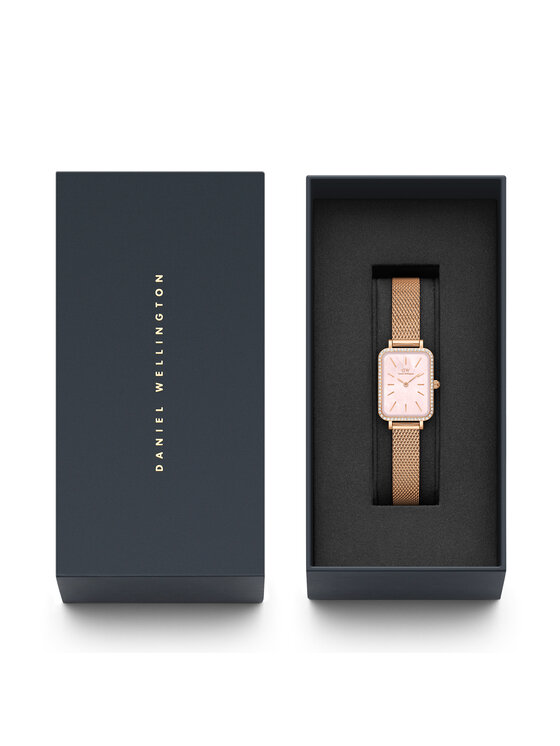 Daniel Wellington Pulkstenis Daniel Wellington Quadro Mesh DW00100669 Rozā zelts