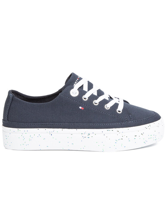 Tommy Hilfiger Tenisky Tommy Hilfiger Glitter Flatform Sneaker FW0FW04693 Tmavomodrá
