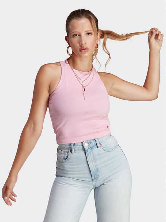 adidas adidas Blusa Adicolor Essentials Rib Tank Top IB9108 Rosa Slim Fit