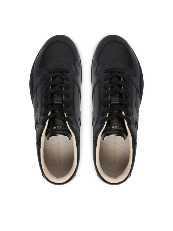 Tommy Hilfiger Αθλητικά Tommy Hilfiger Th Vintage Low Runner Leather FW0FW09485 Μαύρο