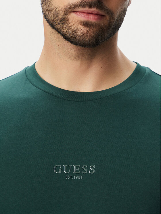 Guess Guess Футболка M2YI72 I3Z14 Темно-зелений Slim Fit
