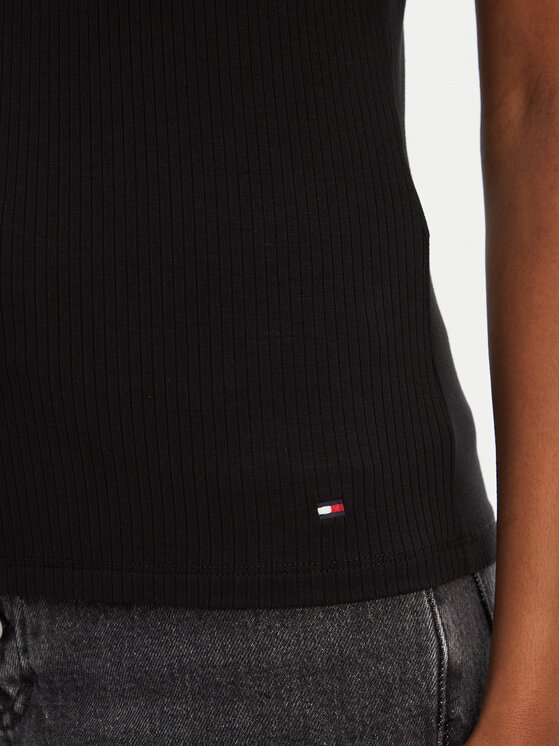 Tommy Hilfiger Tommy Hilfiger T-shirt WW0WW45731 Crna Slim Fit