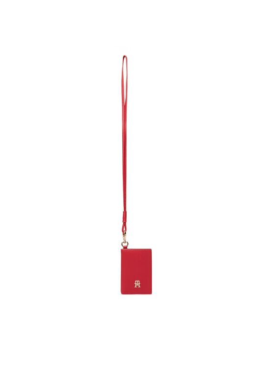 Tommy Hilfiger Kredītkaršu turētājs Tommy Hilfiger Th Icon Cc Holder W/Strap AW0AW18480 Sarkans