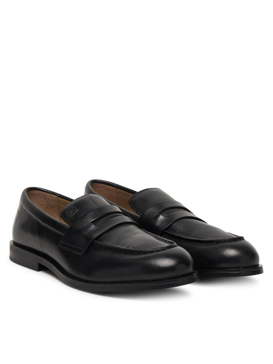 Calvin Klein Обувки Calvin Klein Ess Rubber Penny Loafer Pol Lth HM0HM02025 Черен