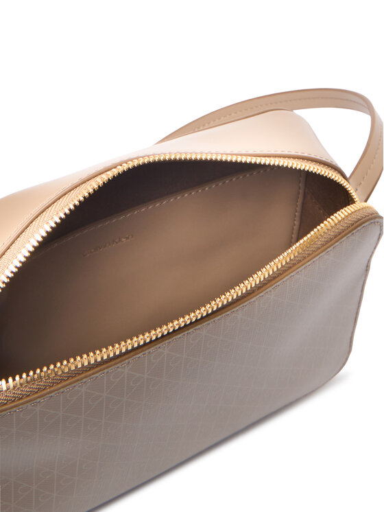 Calvin Klein Дамска чанта Calvin Klein Emblem Aop Elongated Camera Bag LV04F3268G Бежов