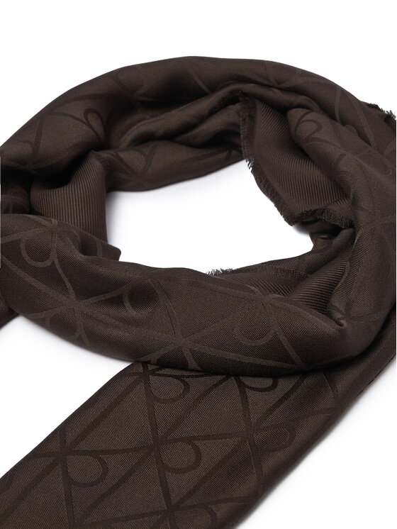 Calvin Klein Fular Calvin Klein Emblem Aop Glossy Tonal Scarf LV04F8096G Maro închis