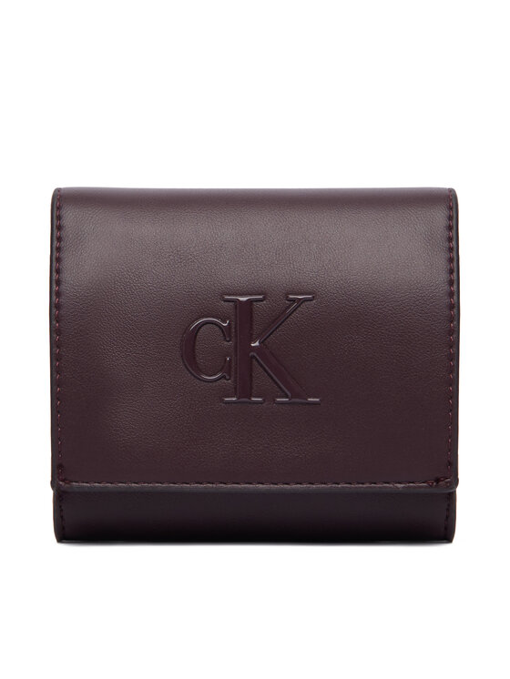 Calvin Klein Peňaženka Calvin Klein Bold Ck Medium Bifold LV04F1156G Bordová