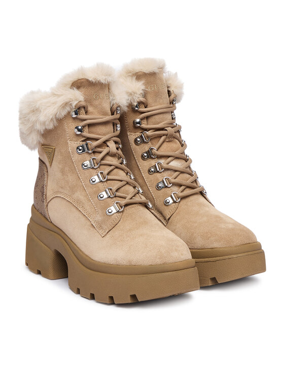 Guess Šnurovacia obuv Guess FLFYRL SUE10 Béžová