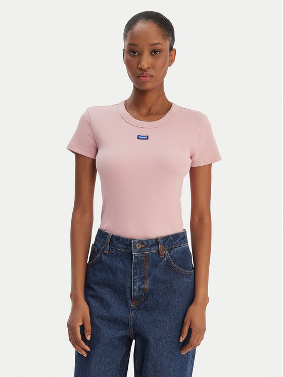 HUGO HUGO Футболка Easy 50523924 Світло-рожевий Slim Fit