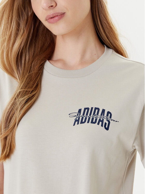 adidas adidas T-shirt Collegiate Graphic JM4348 Beige Regular Fit