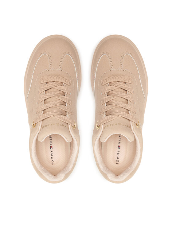 Tommy Hilfiger Sneakersy Tommy Hilfiger Low Cut Lace-Up Sneaker T3A9-35086-0315 S Svetlo béžová
