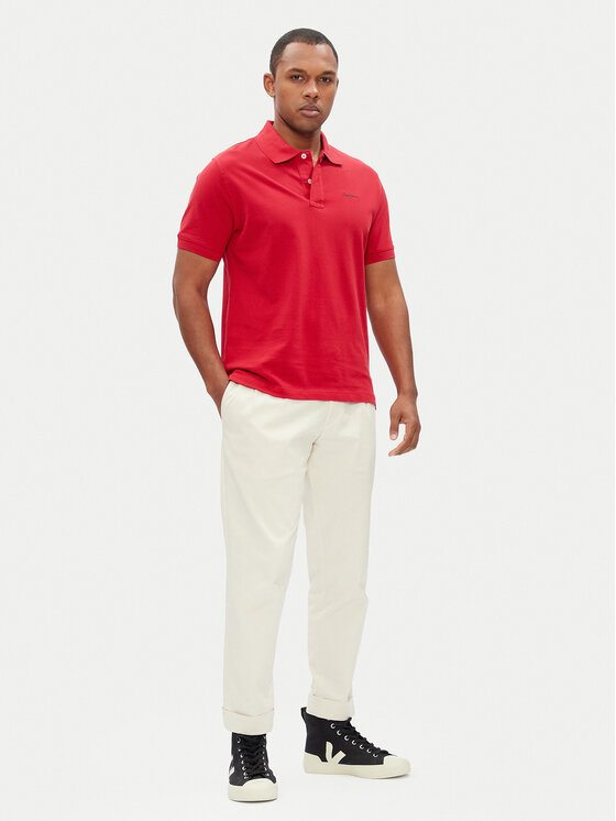 Pepe Jeans Pepe Jeans Polo marškinėliai Essential PM542298 Raudona Regular Fit