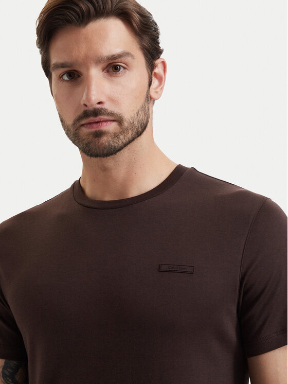 Calvin Klein Calvin Klein Camiseta LV04LG222G Marrón oscuro Slim Fit
