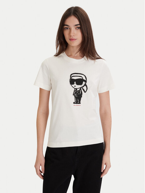 KARL LAGERFELD KARL LAGERFELD Póló A1W17126 Ekru Regular Fit