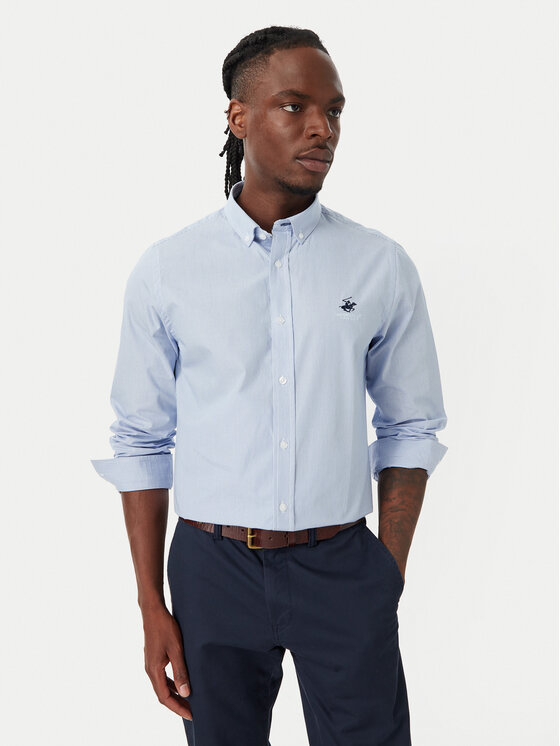 Beverly Hills Polo Club Beverly Hills Polo Club Camisa P-SS26M-BRASS Azul Regular Fit