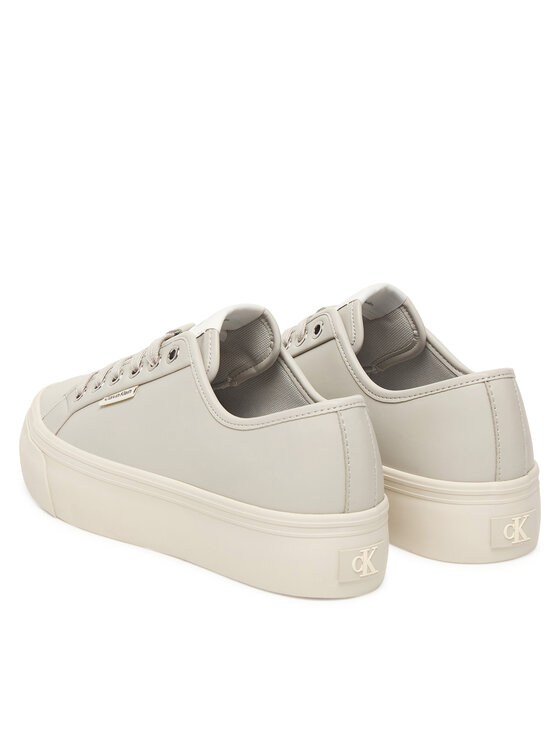 Calvin Klein Sneakers Calvin Klein Vulc Flatf Lace Up Lth YW0YW01932 Grigio