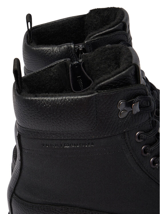 Tommy Hilfiger Botines planos Tommy Hilfiger Corporate Casual Mix W Wpm Boot FM0FM05988 Negro