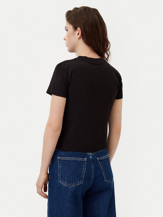 Calvin Klein Jeans Calvin Klein Jeans T-shirt Script Institutional J20J224984 Crna Slim Fit