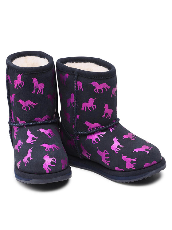 EMU Australia Škornji za sneg EMU Australia Rainbow Unicorn Brumby K12373 Črna