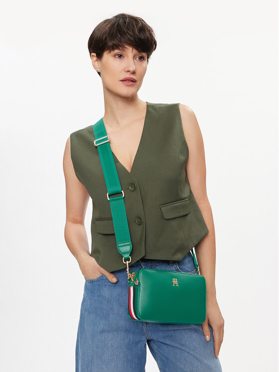 Tommy Hilfiger Rankinė Tommy Hilfiger Th Essential Sc Camera Bag Corp AW0AW15707 Žalia