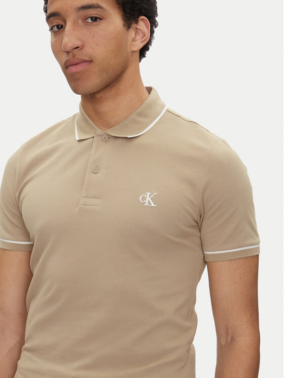 Calvin Klein Jeans Calvin Klein Jeans Pólóing J30J315603 Bézs Slim Fit