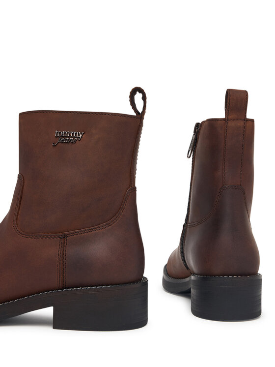 Tommy Jeans Μποτάκια Tommy Jeans Tjw Soft Sole Chelsea Boots Lth EN0EN03080 Καφέ