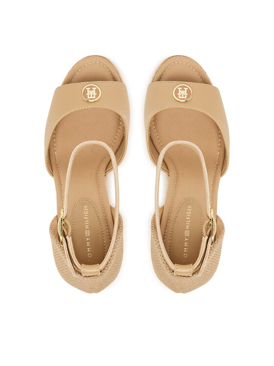 Tommy Hilfiger Espadrillas Tommy Hilfiger Plate High Wedge Espad FW0FW09517 Beige chiaro