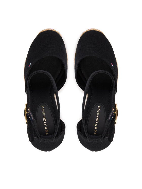 Tommy Hilfiger Espadrile Tommy Hilfiger Flag High Wedge Espad Closed Toe FW0FW09225 Crna