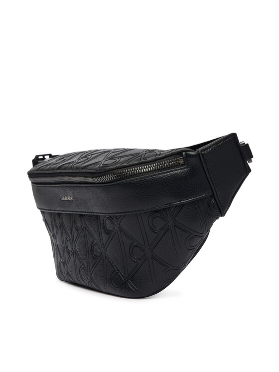 Calvin Klein Torbica za okrog pasu﻿ Calvin Klein Emblem Aop Deboss Waistbag LV04D3564G Črna
