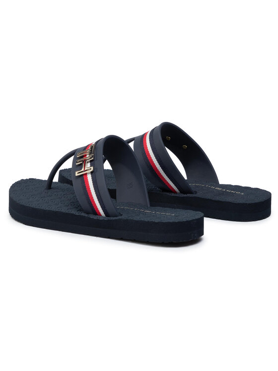 Tommy Hilfiger Žabky Tommy Hilfiger Hardware Detail Beach Thong FW0FW04370 Tmavomodrá