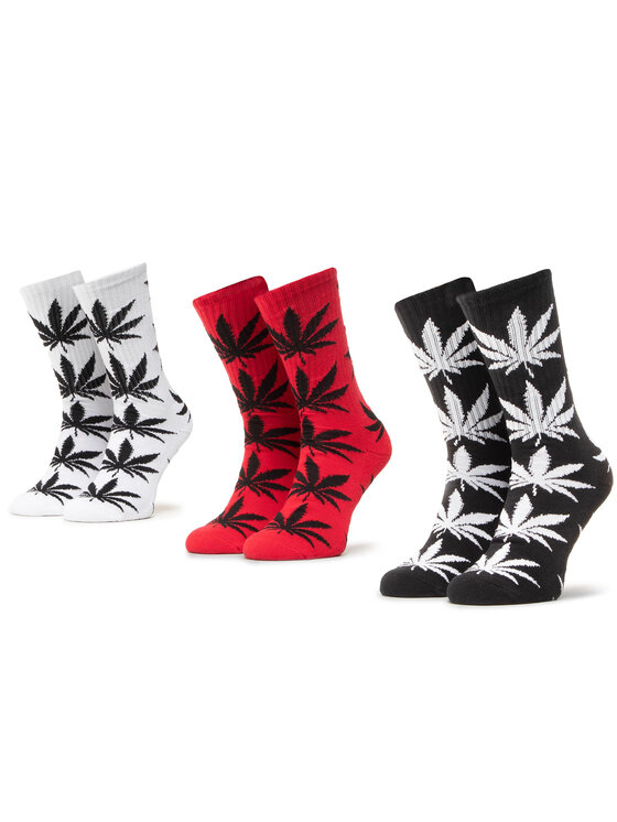 HUF Șosete lungi HUF Essentials Plantlife Sock 3-Pk SK00465 r.OS Alb