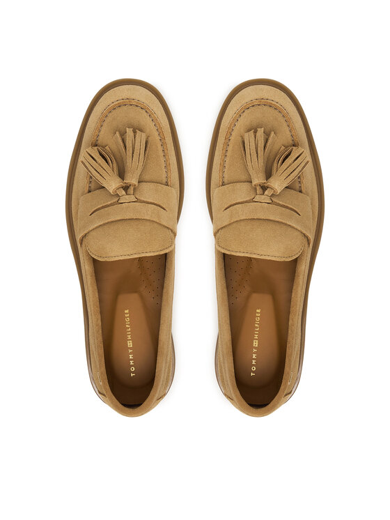 Tommy Hilfiger Mokasíny Tommy Hilfiger Light Suede Tassel Loafer FW0FW09285 Hnedá