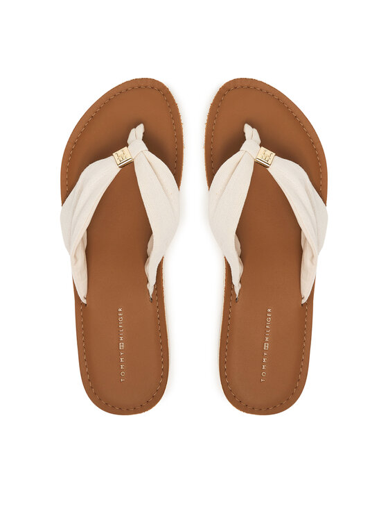 Tommy Hilfiger Chancletas Tommy Hilfiger Th Ltr Footbed Summer Sandal FW0FW09194 Écru