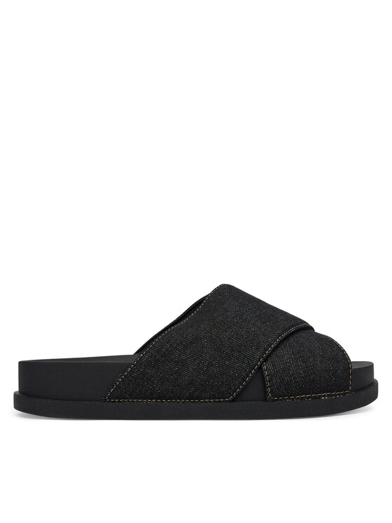 Tommy Jeans Klapki Tommy Jeans Tjw Comfort Slides Washed Denim EN0EN02898 Czarny
